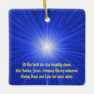 kerstster keramisch ornament