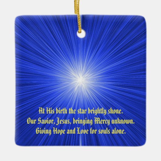 kerstster keramisch ornament (Voorkant)