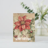 Kerstster (kerstpunt) uit grootmoeders tijd briefkaart (Staand voorkant)