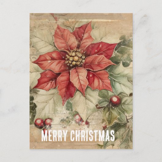 Kerstster (kerstpunt) uit grootmoeders tijd briefkaart (Voorkant)