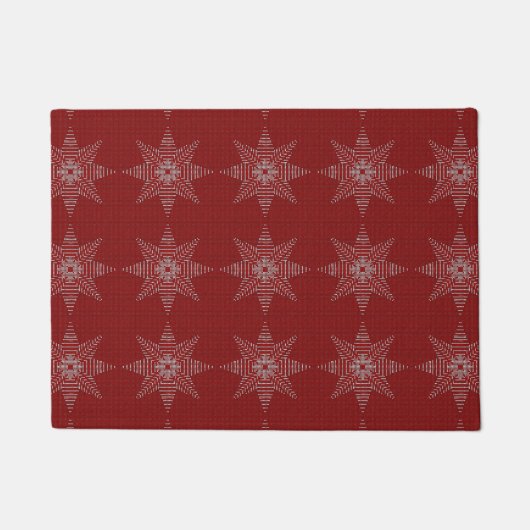 Kerstster Kruissteekpatroon Deurmat (Voorkant)