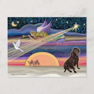 Kerstster - Labrador Retriever (Chocolade) Feestdagenkaart