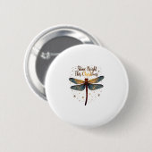 Kerstster Libel Ronde Button 5,7 Cm (Voorkant /achterkant)