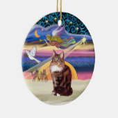 Kerstster - Maine Coon kat 9 Keramisch Ornament (Rechts)