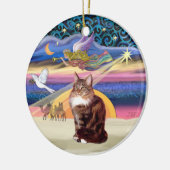 Kerstster - Maine Coon kat 9 Keramisch Ornament (Links)
