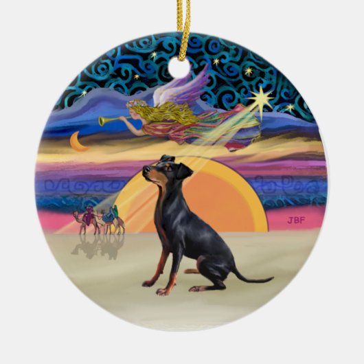 Kerstster - Manchester Terrier Keramisch Ornament (Voorkant)