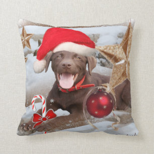 kerstster met chocolade Lab Kussen