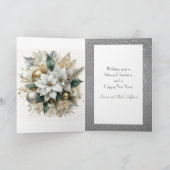 Kerstster met zilveren glitters  feestdagen kaart (Binnen)