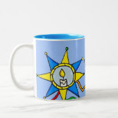 kerstster Oekraïense volkskunst Tweekleurige Koffiemok (Links)