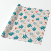 Kerstster Ornamenten Groen Goud Kerst Cadeaupapier (Uitgerold)