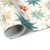 Kerstster Ornamenten Groen Goud Kerst Cadeaupapier (Rol Hoek)