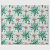 Kerstster Ornamenten Moderne Kerst Cadeaupapier (Vlak)