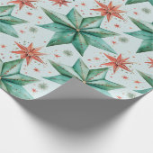Kerstster Ornamenten Moderne Kerst Cadeaupapier (Hoek)