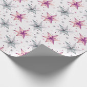 Kerstster Ornamenten Moderne Kerst Cadeaupapier (Hoek)