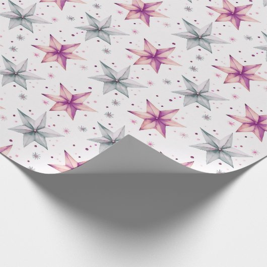 Kerstster Ornamenten Moderne Kerst Cadeaupapier (Hoek)