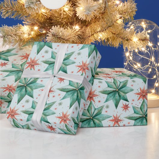 Kerstster Ornamenten Moderne Kerst Cadeaupapier (Feestdagen)
