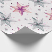 Kerstster Ornamenten Moderne Kerst Cadeaupapier (Hoek)