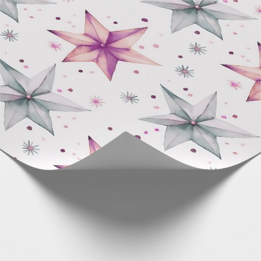 Kerstster Ornamenten Moderne Kerst Cadeaupapier (Hoek)