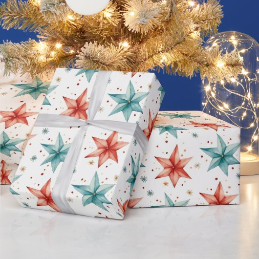 Kerstster Ornamenten Moderne Kerst Cadeaupapier (Feestdagen)