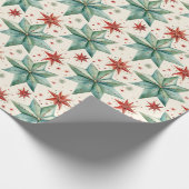 Kerstster Ornamenten Moderne Kerst Cadeaupapier (Hoek)
