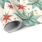 Kerstster Ornamenten Moderne Kerst Cadeaupapier (Rol Hoek)