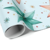 Kerstster Ornamenten Moderne Kerst Cadeaupapier (Rol Hoek)