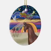 Kerstster - Paard (bruin) Keramisch Ornament (Rechts)