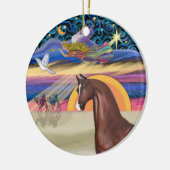 Kerstster - Paard (bruin) Keramisch Ornament (Links)