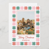 Kerstster patchwork ingelijst Vakantie foto kaart (Voorkant / Achterkant)