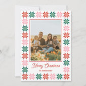 Kerstster patchwork omkaderde vakantiefotokaart feestdagenkaart (Voorkant)