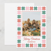 Kerstster patchwork omkaderde vakantiefotokaart feestdagenkaart (Voorkant / Achterkant)