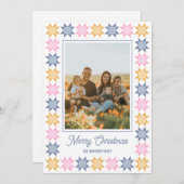 Kerstster patchwork omlijst kerst foto kaart (Voorkant / Achterkant)