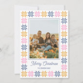 Kerstster patchwork omlijst kerst fotokaart feestdagenkaart (Voorkant)