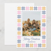 Kerstster patchwork omlijst kerst fotokaart feestdagenkaart (Voorkant / Achterkant)