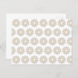 Kerstster Patroon Goud Zilver Kalligrafie Art Briefkaart