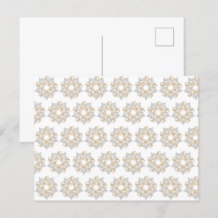 Kerstster Patroon Goud Zilver Kalligrafie Art Briefkaart