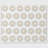 Kerstster Patroon Goud Zilver Kalligrafie Art Cadeaupapier (Vlak)