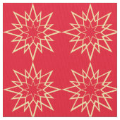 Kerstster patroon op rood stof (Close Up)