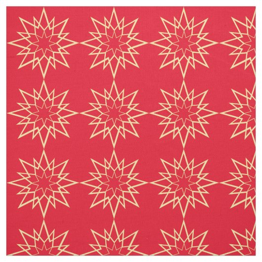 Kerstster patroon op rood stof (Swatch)