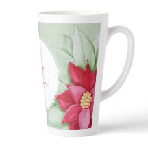 Kerstster Poinsettia Aquarel Handgeschilderd