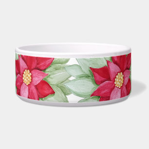 Kerstster Poinsettia Aquarel Handgeschilderd Voerbakje