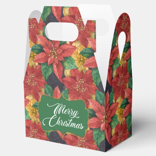 Kerstster Poinsettia Favor Box Bedankdoosjes (Geopend)