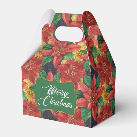 Kerstster Poinsettia Favor Box Bedankdoosjes (Voorkant Zijde)