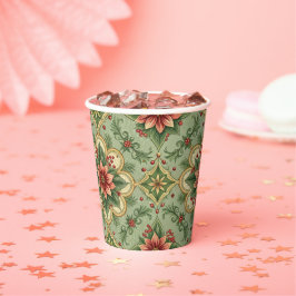 Kerstster Poinsettia uit het verleden Papieren Bekers
