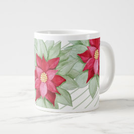 Kerstster Poinsettia Waterverf Grote Koffiekop