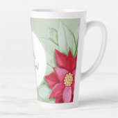 Kerstster Poinsettia Waterverf Handgeschilderd Latte Mok (Rechts)