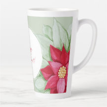 Kerstster Poinsettia Waterverf Handgeschilderd