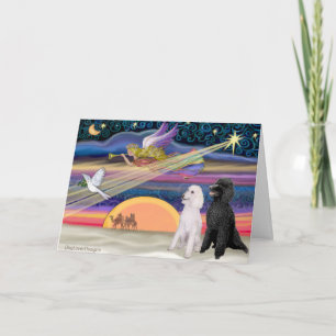 Kerstster - Poodles (twee standaarden) - Feestdagen Kaart