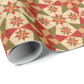Kerstster Quilt Cadeaupapier (Rol Hoek)