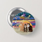 Kerstster (R) -Drie katten (AmSH) Ronde Button 5,7 Cm (Voorkant /achterkant)